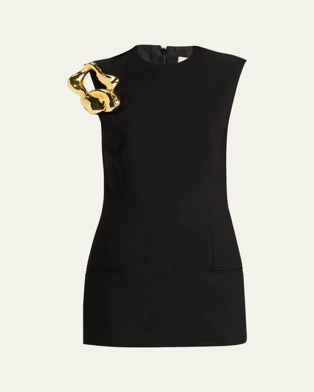 Sculptured Corsage Tailored Mini Dress